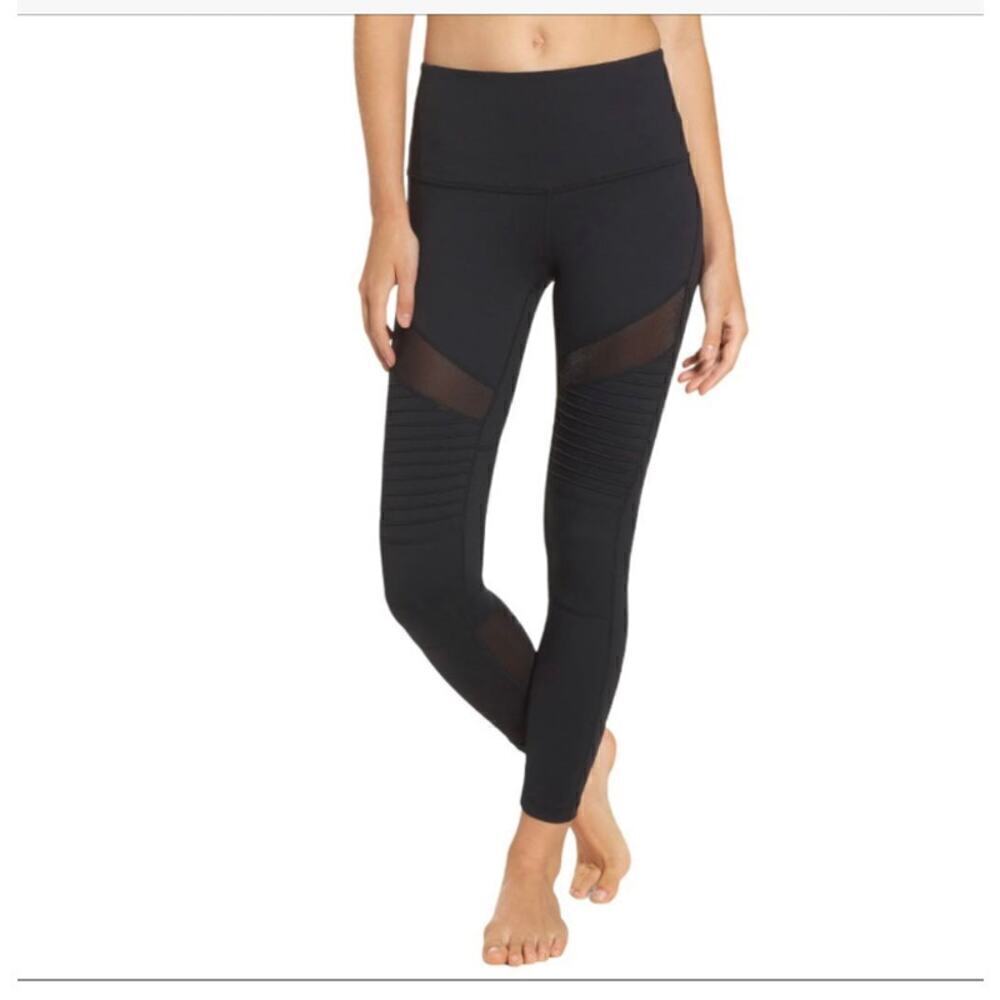 Zella Autumn High Waist Moto Ankle Leggings Black Size Small